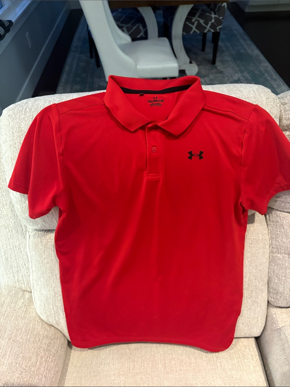Under Armour Red Youth Polo with Black Logo